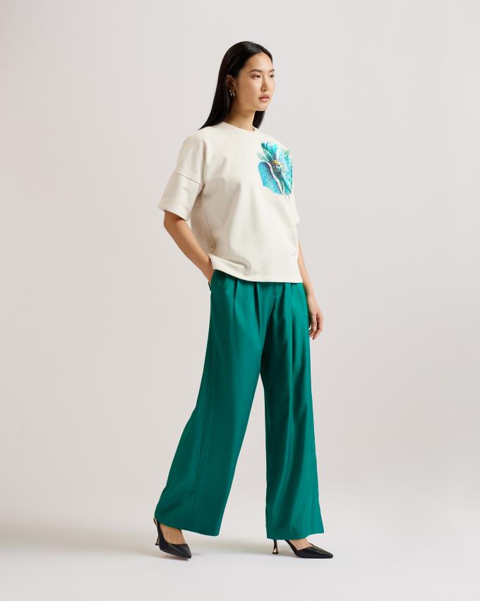 Pantalon Ted Baker Wide Leg Vert Femme | NGP-45258499